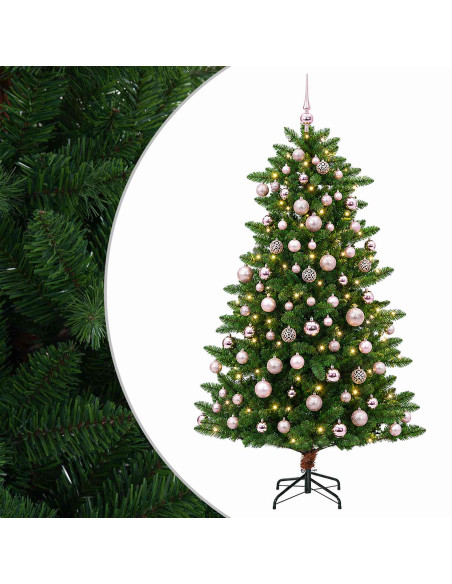 Albero di Natale Artificiale con Palline 180 cm 300 LED