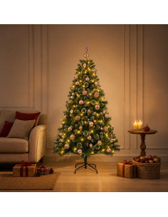 Albero di Natale Artificiale con Palline 120 cm 150 LED