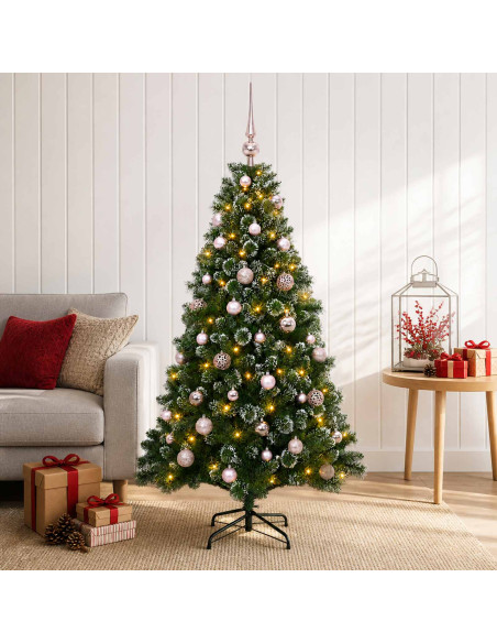 Albero di Natale Artificiale con Palline 120 cm 150 LED
