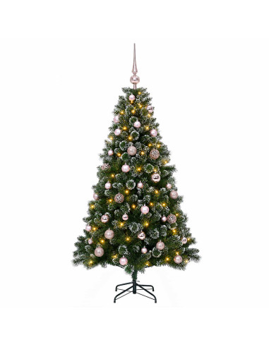 Albero di Natale Artificiale con Palline 120 cm 150 LED