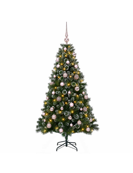 Albero di Natale Artificiale con Palline 150 cm 150 LED