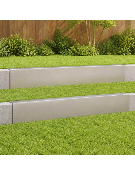 Profilo di copertura per giardino 2 pz 100 x 5 x 15 cm