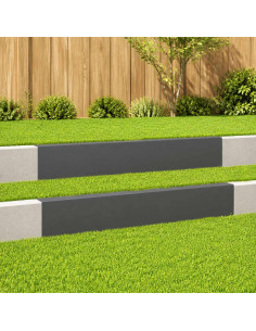 Profilo di copertura per giardino 2 pz 100 x 5 x 15 cm Acciaio