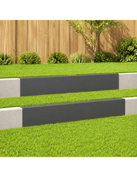 Profilo di copertura per giardino 2 pz 100 x 5 x 15 cm Acciaio