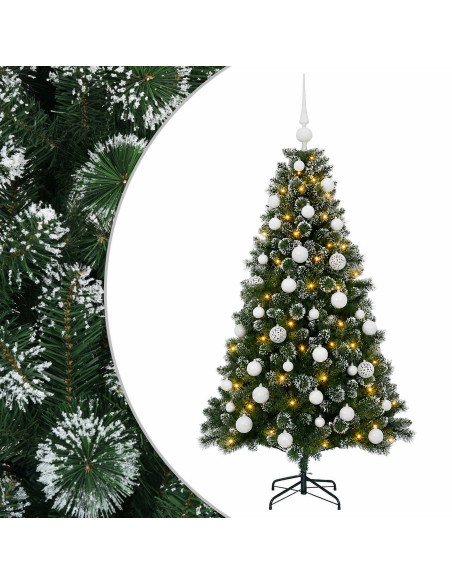 Albero di Natale Artificiale con Palline 120 cm 150 LED