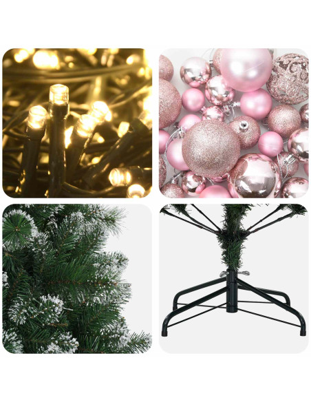 Albero di Natale Artificiale con Palline 240 cm 300 LED
