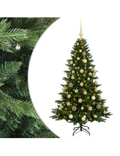 Albero di Natale artificiale con palline 120 cm 150 LED 2