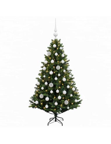 Albero di Natale Artificiale con Palline 120 cm 150 LED