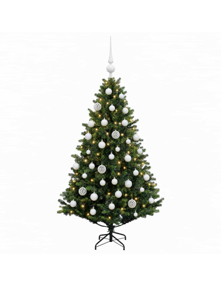 Albero di Natale Artificiale con Palline 120 cm 150 LED