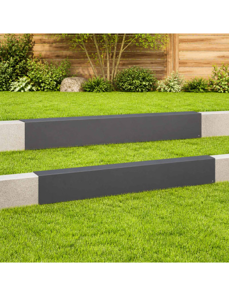 Profilo di copertura per giardino 2 pz 100 x 20 x 15 cm Acciaio