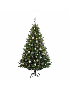 Albero di Natale Artificiale con Palline 120 cm 150 LED 2