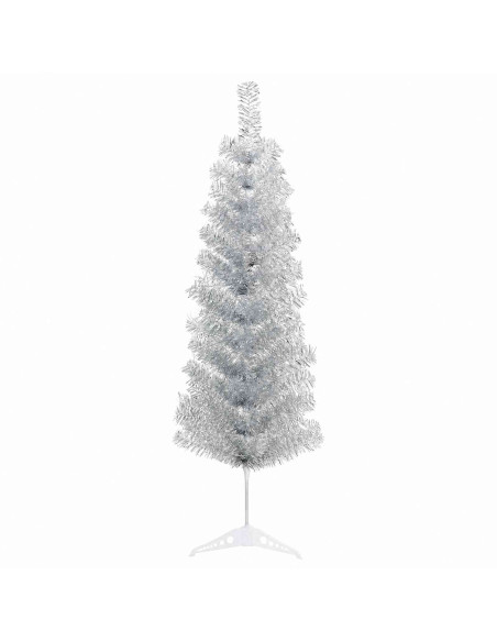 Albero di Natale Artificiale Slim con Palline 150 cm 150 LED