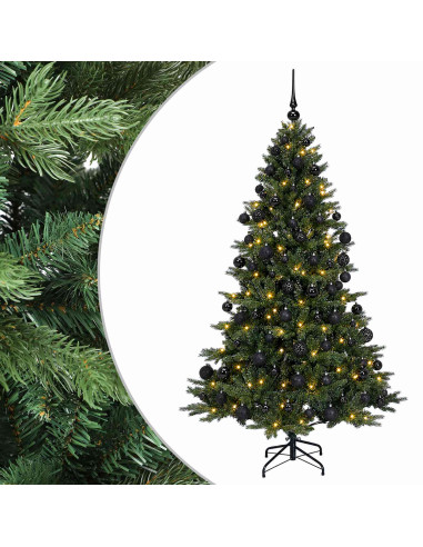 Albero di Natale artificiale con palline 180 cm 300 LED