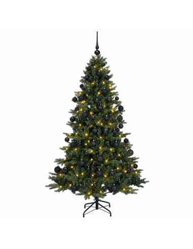 Albero di Natale artificiale con palline 180 cm 300 LED