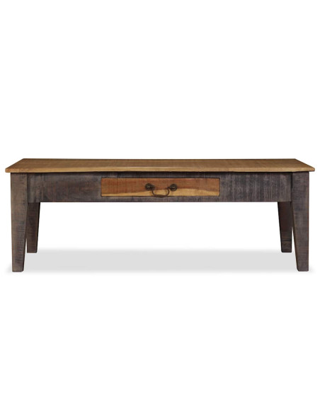 Tavolino da Caffè in Legno Massello Vintage 118x60x40 cm