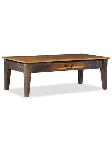 Tavolino da Caffè in Legno Massello Vintage 118x60x40 cm
