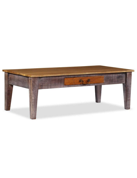 Tavolino da Caffè in Legno Massello Vintage 118x60x40 cm