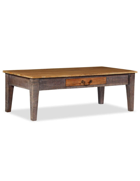 Tavolino da Caffè in Legno Massello Vintage 118x60x40 cm