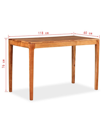 Tavolo da Pranzo in Legno Massello 118x60x76 cm
