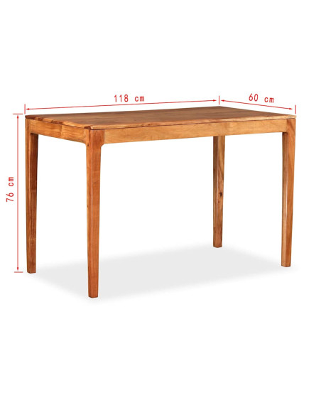 Tavolo da Pranzo in Legno Massello 118x60x76 cm