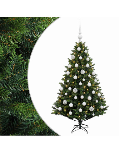 Albero di Natale Artificiale con Palline 150 cm 150 LED