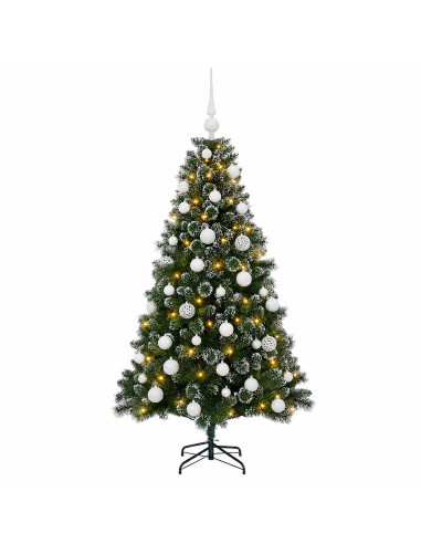 Albero di Natale Artificiale con Palline 150 cm 150 LED