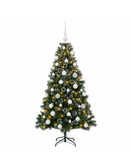Albero di Natale Artificiale con Palline 150 cm 150 LED
