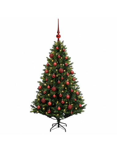 Albero di Natale Artificiale con Palline 150 cm 150 LED