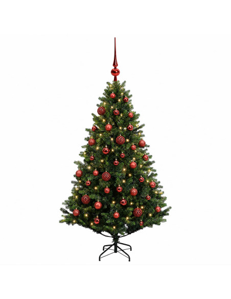 Albero di Natale Artificiale con Palline 150 cm 150 LED