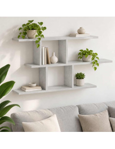 Scaffale da parete Grigio Cemento 100 x 17 x 45.5 cm
