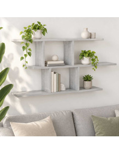 Scaffale da parete Sonoma grigio 100 x 17 x 45.5 cm