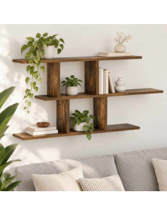 Scaffale da parete Rovere Fumo 100 x 17 x 45.5 cm