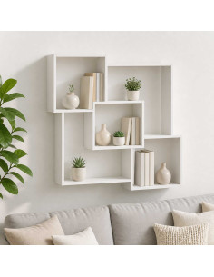 Mensola da parete Bianco 98 x 17 x 91 cm Legno ingegnerizzato