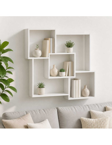 Mensola da parete Bianco 98 x 17 x 91 cm Legno ingegnerizzato