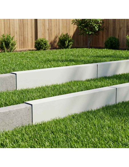 Profilo di copertura per giardino 10 pz 100 x 5 x 15 cm Acciaio