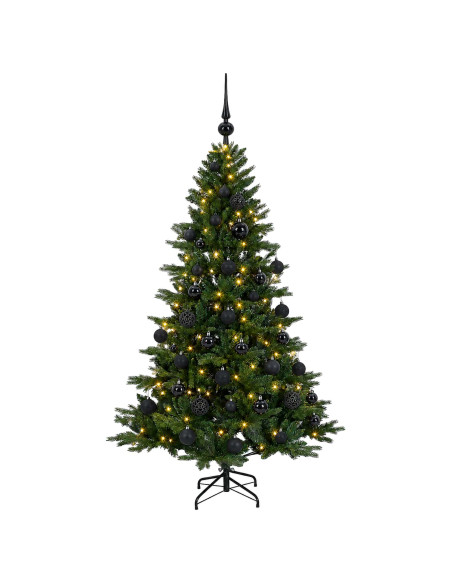 Albero di Natale artificiale con palline 120 cm 150 LED
