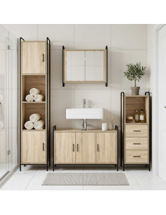 Set di Armadi da Bagno 3 pz Rovere Sonoma 40 x 36 x 109,5 cm
