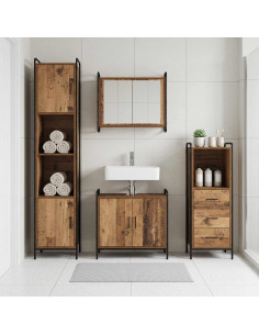 Set di Armadi da Bagno 3 pz Legno antico 40 x 36 x 109,5 cm