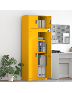 Armadio 2 pz Giallo senape 60 x 40 x 180 cm Acciaio Bloccabile