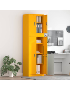 Armadio 2 pz Giallo Senape 60 x 40 x 210 cm Acciaio Bloccabile