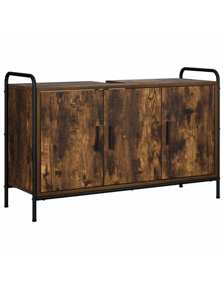 Set di Armadi da Bagno 3 pz Rovere Fumo 40 x 36 x 109,5 cm