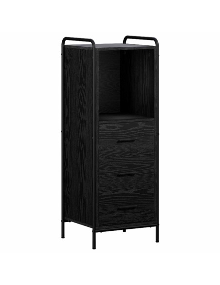Set di Armadi da Bagno 3 pz Rovere Nero 40 x 36 x 109,5 cm