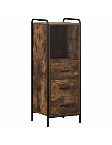 Set di Armadi da Bagno 3 pz Rovere Fumo 40 x 36 x 109,5 cm