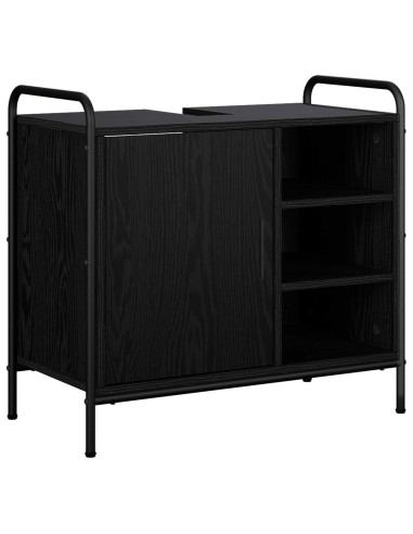 Set di Armadi da Bagno 3 pz Rovere Nero 40 x 36 x 109,5 cm