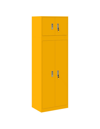 Armadio 2 pz Giallo senape 60 x 40 x 180 cm Acciaio Bloccabile