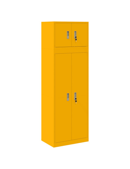 Armadio 2 pz Giallo senape 60 x 40 x 180 cm Acciaio Bloccabile
