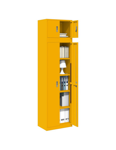 Armadio 2 pz Giallo senape 60 x 40 x 180 cm Acciaio Bloccabile