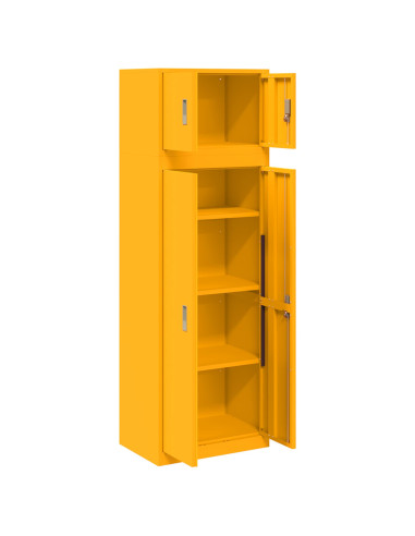 Armadio 2 pz Giallo senape 60 x 40 x 180 cm Acciaio Bloccabile
