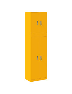 Armadio 2 pz Giallo Senape 60 x 40 x 210 cm Acciaio Bloccabile 2