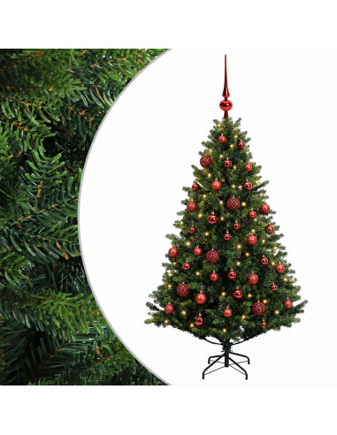 Albero di Natale Artificiale con Palline 120 cm 150 LED